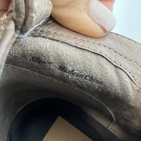 Dolce Vita Women's Taupe Gray Brown Heeled Leather Ankle Boots Booties 7 Stacked - Picture 8 of 14